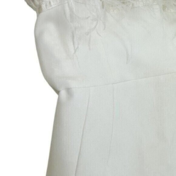 Bronx and Banco Lola Feather White Ivory Bridal Strapless Mini Dress Size S - Picture 7 of 15